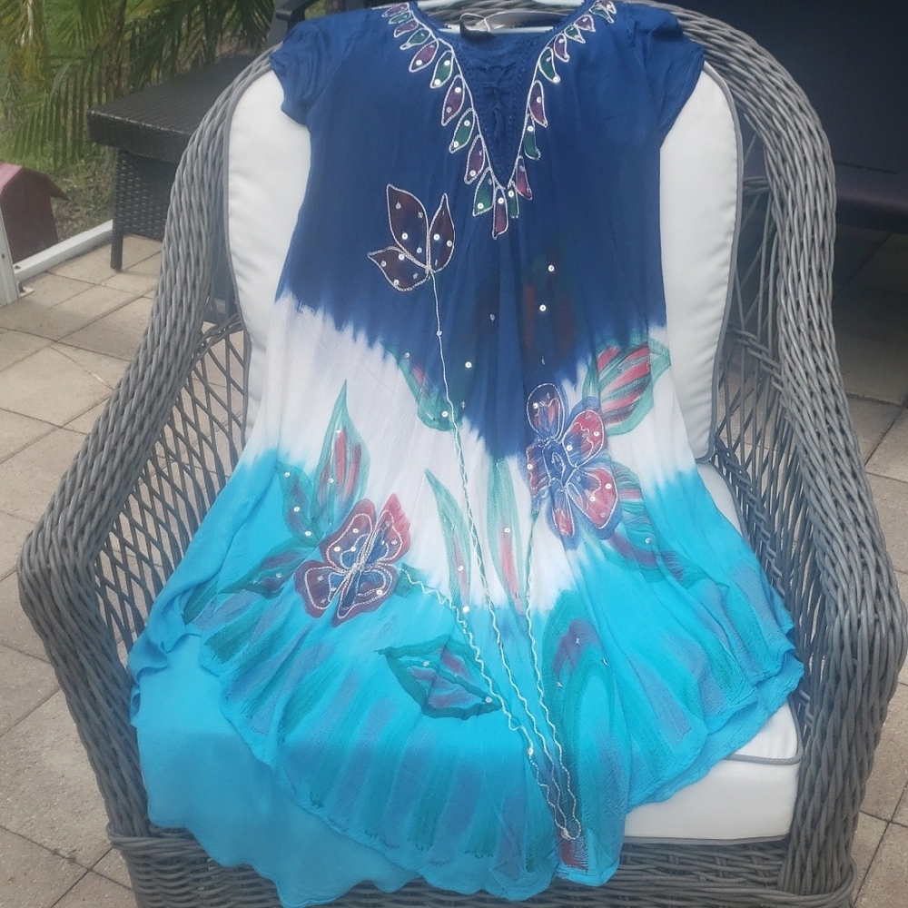 NWT Blue Tie-Dyed Sundress